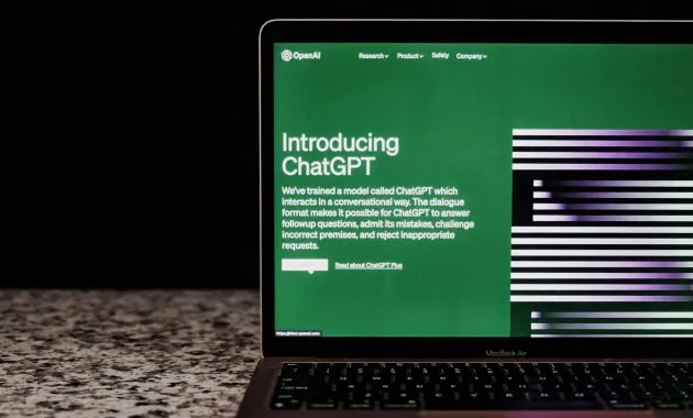 View of a Laptop Displaying ChatGPT