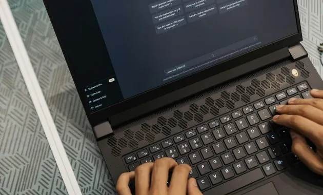 Man Using Laptop wit Chat GPT